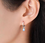 CZ Droplet Charms for Huggie Hoops, Sterling Silver, Gold, or Rose Gold, Pear Shaped, Detachable Earrings Charms