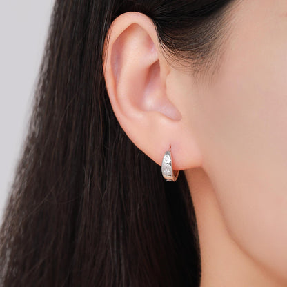 CZ Starburst Chubby Huggie Hoop Earrings in Sterling Silver, Gold or Rose Gold, North Star Earrings, Sunburst Earrings, Celestial