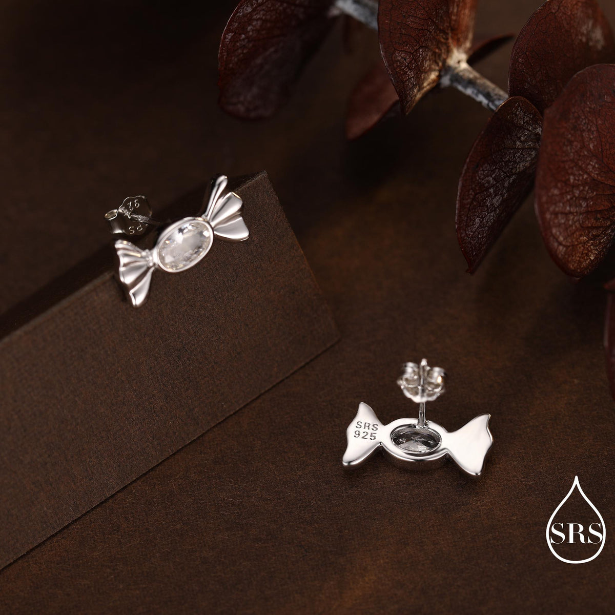 CZ Candy Stud Earrings in Sterling Silver, Silver or Gold Finish, Small Candy Sweet Earrings