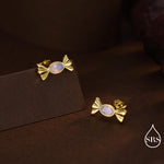 Opal Pink CZ Candy Stud Earrings in Sterling Silver, Silver or Gold Finish, Small Candy Sweet Earrings