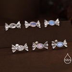 Opal Pink CZ Candy Stud Earrings in Sterling Silver, Silver or Gold Finish, Small Candy Sweet Earrings
