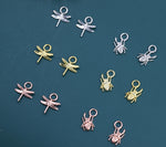 Dragonfly and Stag Beetle Charms for Huggie Hoops in Sterling Silver, Sold as a Pair, Insect Charms for Hoops