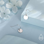 Sterling Silver Disks Drop Hook Earrings, Round Disk Geometric Earrings, Gold or Silver or Rose Gold, Dainty and Delicate