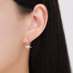 Sterling Silver Mismatched Parasaurolophus and Stegosaurus Hoop Earrings – Dinosaur Jewellery for Prehistoric Lovers, Detachable Hoops