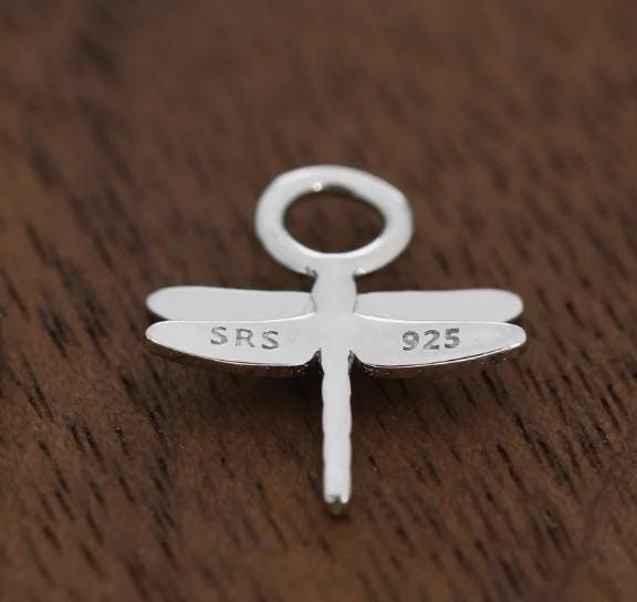 Dragonfly and Stag Beetle Charms for Huggie Hoops in Sterling Silver, Sold as a Pair, Insect Charms for Hoops