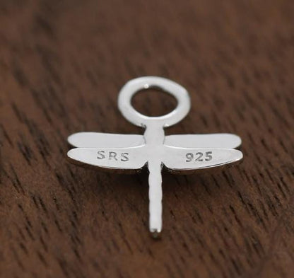 Dragonfly and Stag Beetle Charms for Huggie Hoops in Sterling Silver, Sold as a Pair, Insect Charms for Hoops