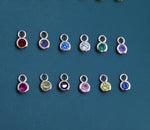 Birthstone CZ Charms for Huggie Hoops in Sterling Silver, Gold, or Rose Gold Finish, Detachable Earrings Charms