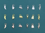 Halloween Theme Charms for Huggie Hoops, Sold as a pair, Sterling Silver Charms for Earrings, Detachable, Silver or Gold or Rose Gold