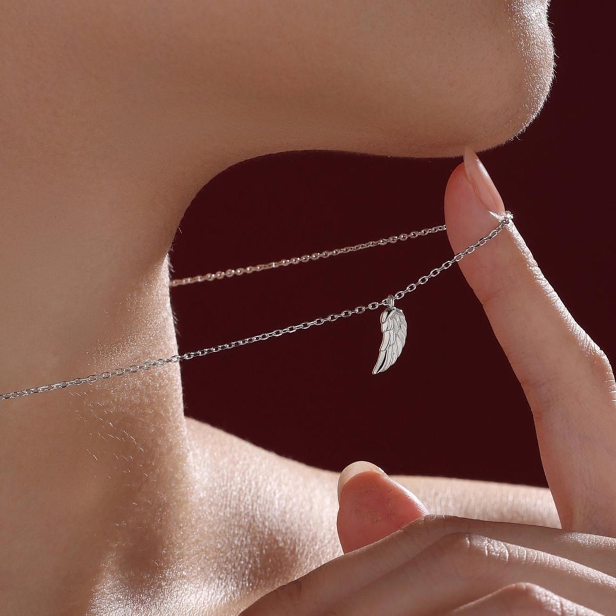 Tiny and Delicate Angel Wing Pendant Necklace in Sterling Silver, Bird Necklace, Silver or Gold or Rose Gold - Cute Quirky and Fun Jewellery