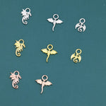 Dragon Collection Charms for Huggie Hoops, Sold as a pair, Sterling Silver Charms for Earrings, Detachable, Silver or Gold or Rose Gold