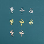 Dragon Collection Charms for Huggie Hoops, Sold as a pair, Sterling Silver Charms for Earrings, Detachable, Silver or Gold or Rose Gold