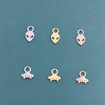 Extra Terrestrial Charms for Huggie Hoops in Sterling Silver, Spaceship Alien Charms for Earrings, Detachable, Silver or Gold or Rose Gold