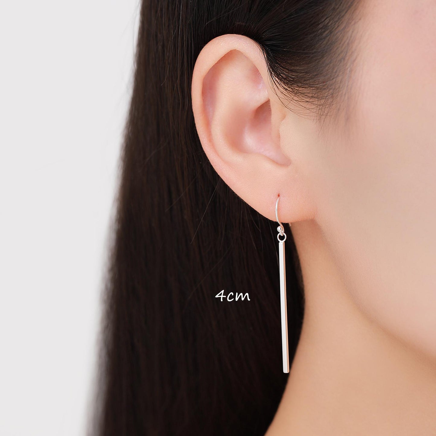 Sterling Silver Asymmetric Dangle Bar Earrings in Sterling Silver, Silver Asymmetric Bar Earrings, Long Bar Dangle Earrings