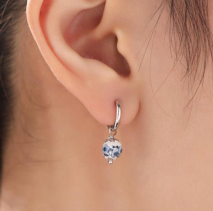 6mm Ceramic Beads Charms for Huggie Hoops in Sterling Silver, Sold as a Pair, Hoops Not Included, Charms for Earrings, Silver or Gold