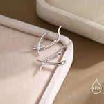 Minimalist Sterling Silver Tusks Hoop Earrings, Silver or Gold or Rose Gold Finish, Geometric Cross Over Large hoops, Subtle Statement Hoops