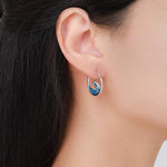 Enamel Great Wave Hoop Earrings