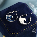 Enamel Great Wave Hoop Earrings