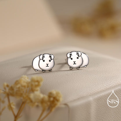 Cute Guinea Pig Stud Earrings in Sterling Silver, Silver Gold or Rose Gold, Guinea Pig Stud Earrings, Pet Earrings, Guinea Pig Earrings