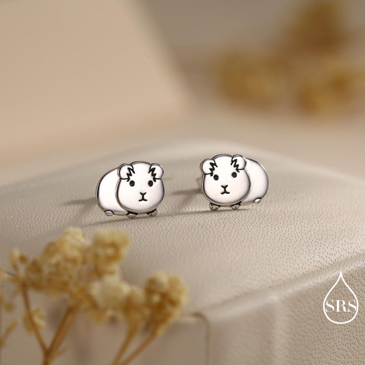 Cute Guinea Pig Stud Earrings in Sterling Silver, Silver Gold or Rose Gold, Guinea Pig Stud Earrings, Pet Earrings, Guinea Pig Earrings