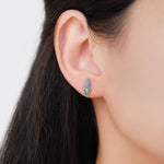 Grape Hyacinth Sterling Silver Stud Earrings, Spring Bloom Flower Earrings, Enamel Hyacinth Earrings