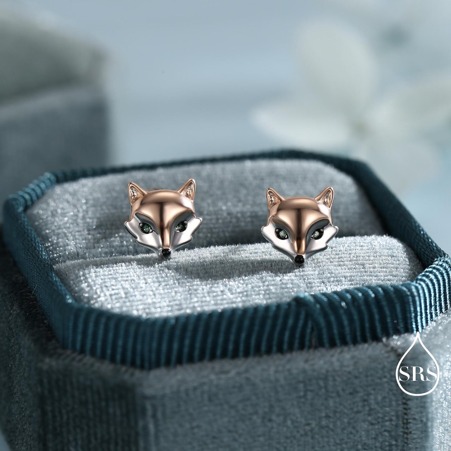 Fox Head Stud Earrings in Sterling Silver - Animal Stud Earrings - Cute, Fun, Whimsical