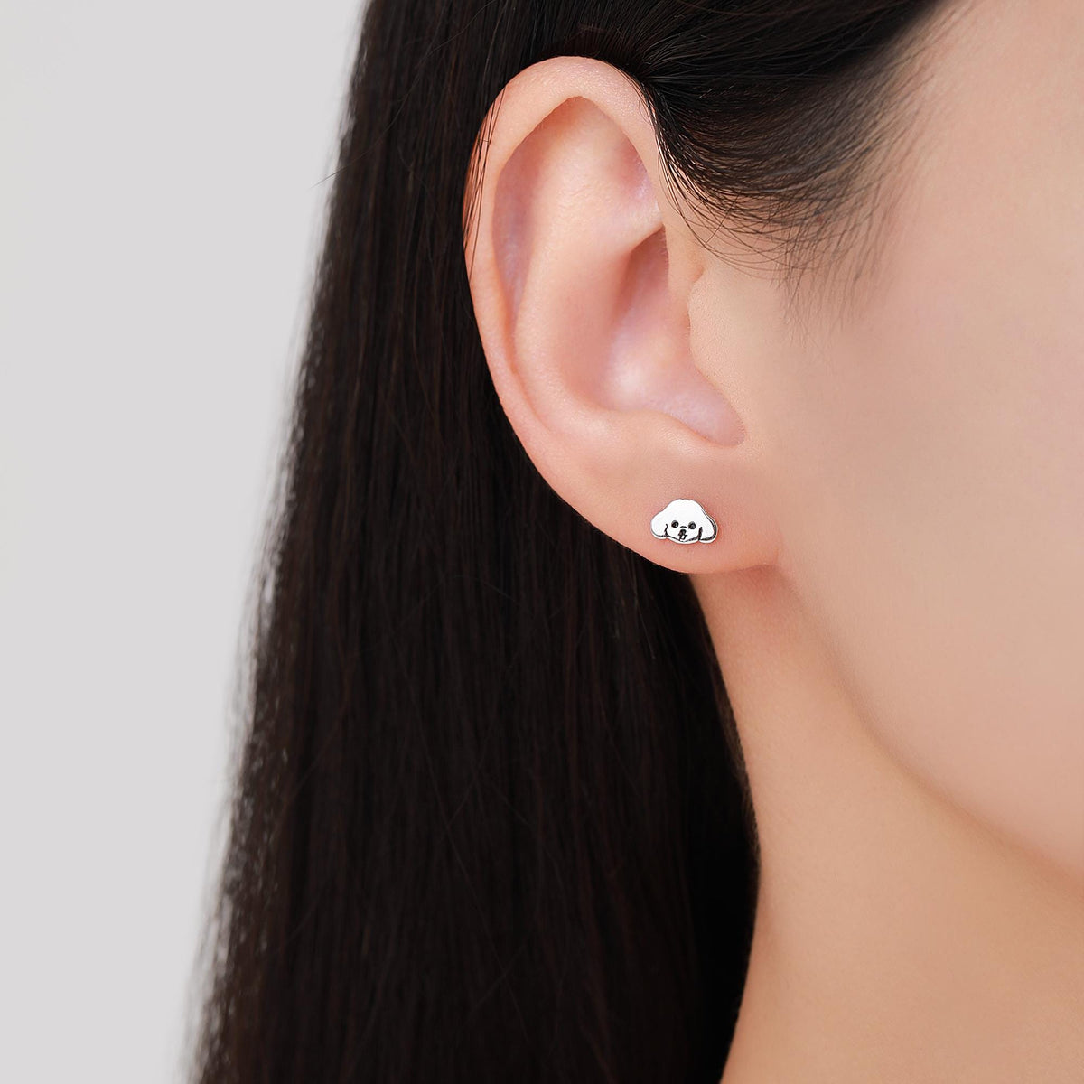 Poodle / Cockapoo Puppy Stud Earrings in Sterling Silver, Dog Earrings, Poodle Dog Earrings, Pet Lover, Dog Lover