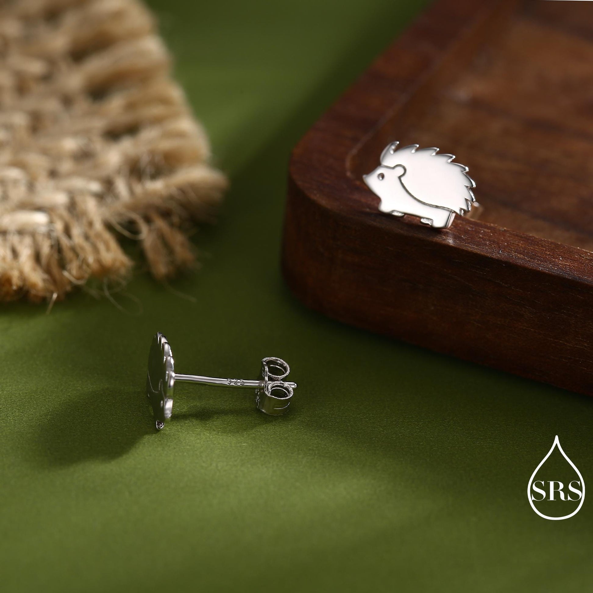 Hedgehog Stud Earrings in Sterling Silver, Silver or Gold, Cute Fun and Quirky Animal Jewellery, Woodland Inspired.