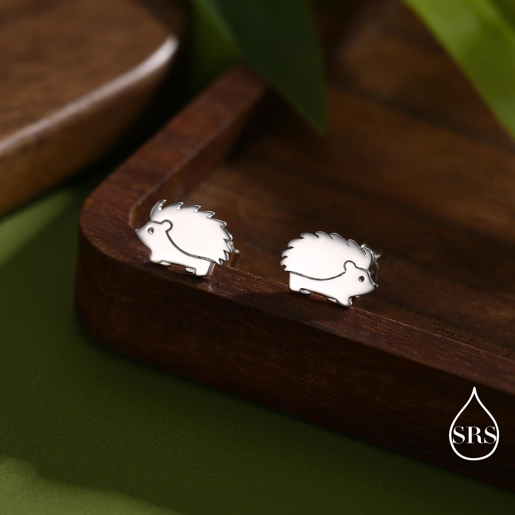 Hedgehog Stud Earrings in Sterling Silver, Silver or Gold, Cute Fun and Quirky Animal Jewellery, Woodland Inspired.