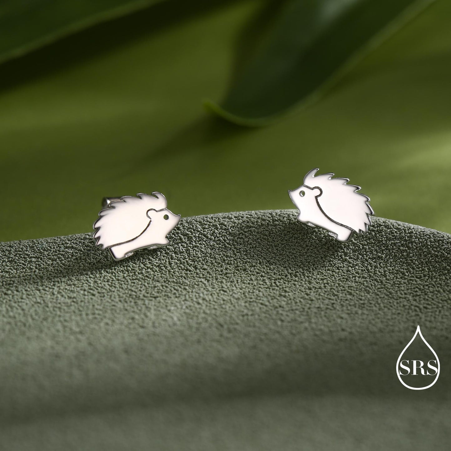 Hedgehog Stud Earrings in Sterling Silver, Silver or Gold, Cute Fun and Quirky Animal Jewellery, Woodland Inspired.