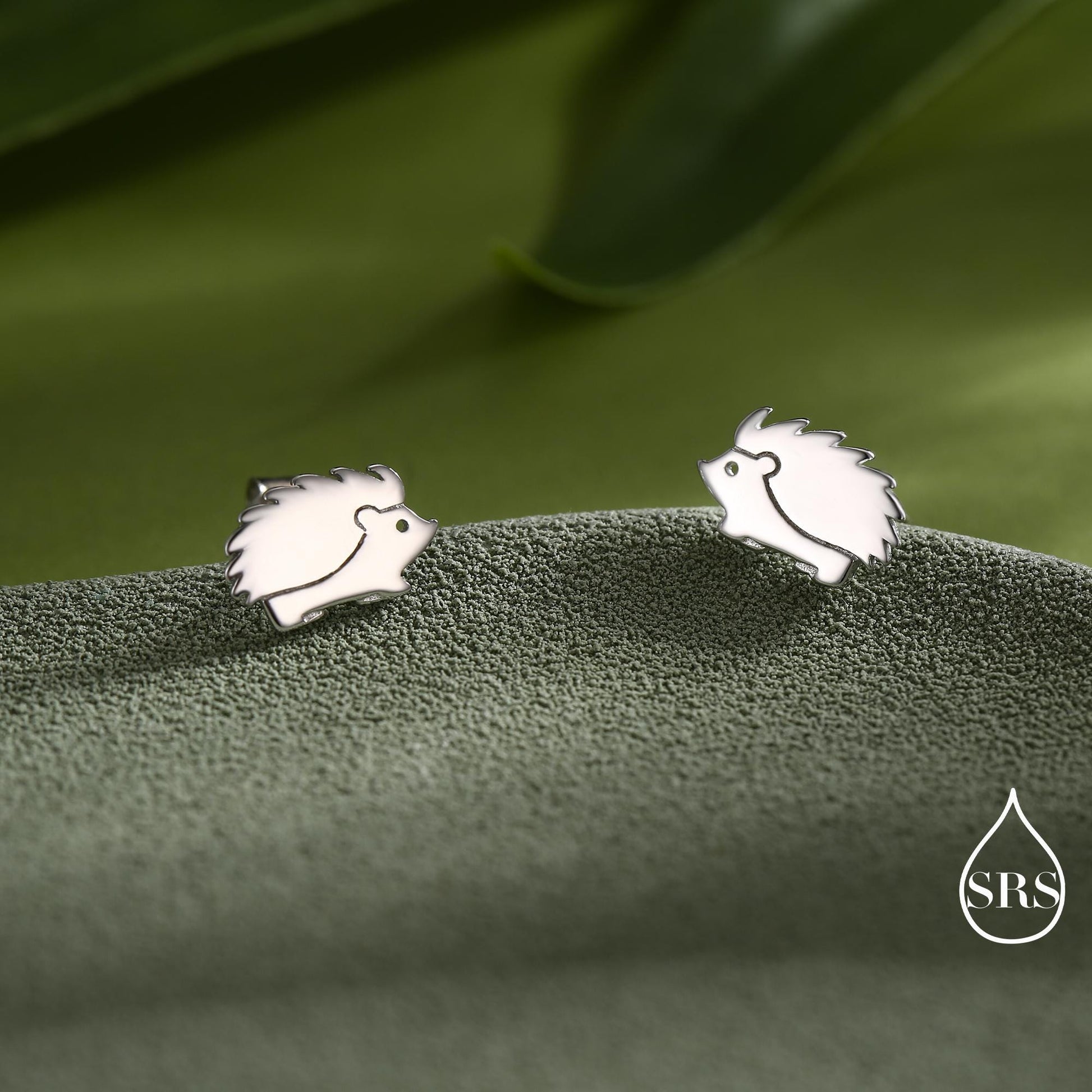 Hedgehog Stud Earrings in Sterling Silver, Silver or Gold, Cute Fun and Quirky Animal Jewellery, Woodland Inspired.