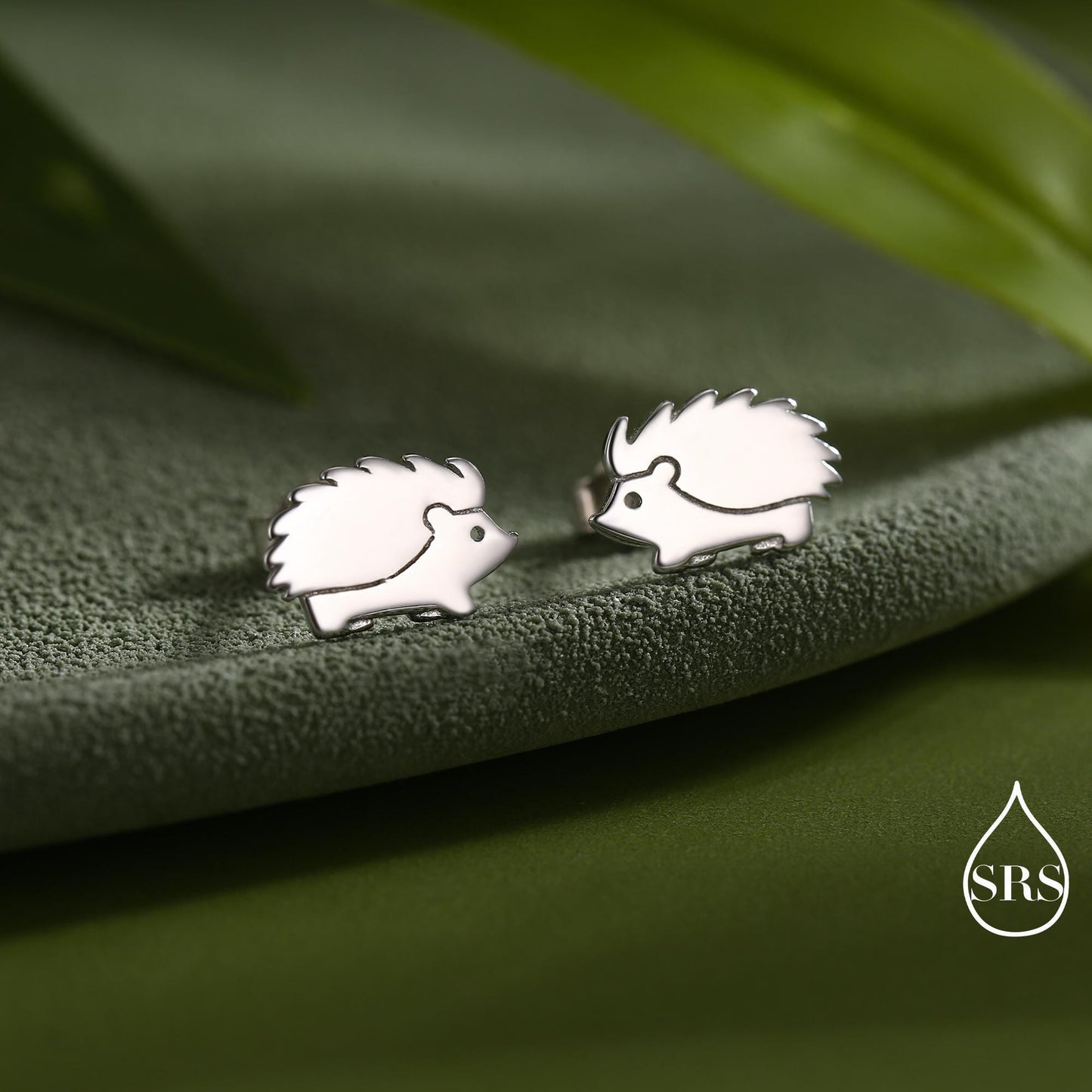 Hedgehog Stud Earrings in Sterling Silver, Silver or Gold, Cute Fun and Quirky Animal Jewellery, Woodland Inspired.