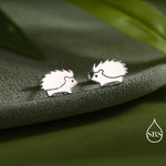 Hedgehog Stud Earrings in Sterling Silver, Silver or Gold, Cute Fun and Quirky Animal Jewellery, Woodland Inspired.