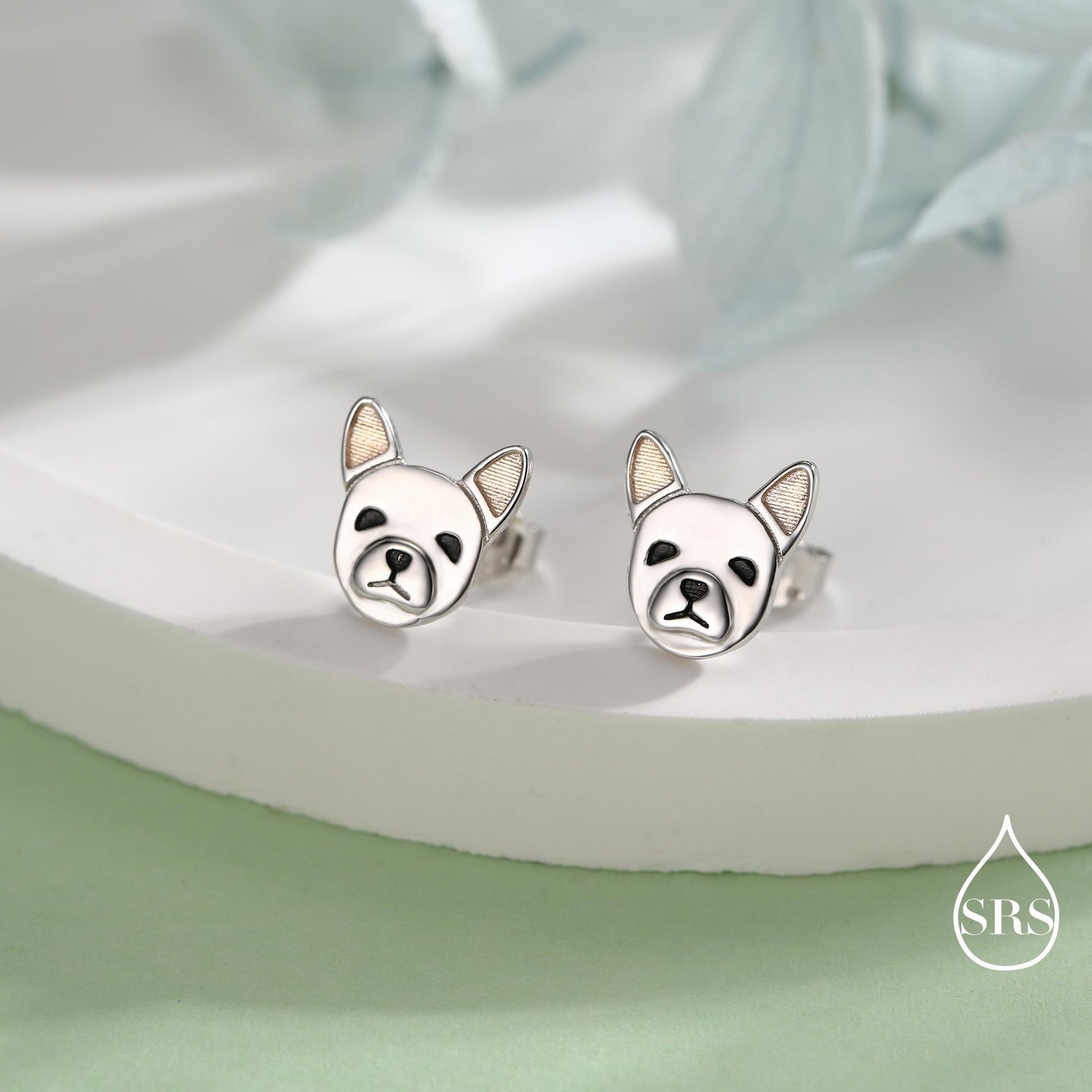 French Bulldog Stud Earrings in Sterling Silver - Dog Stud Earrings -Pet Lover - Cute, Fun, Whimsical