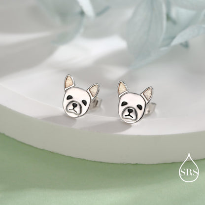 French Bulldog Stud Earrings in Sterling Silver - Dog Stud Earrings -Pet Lover - Cute, Fun, Whimsical