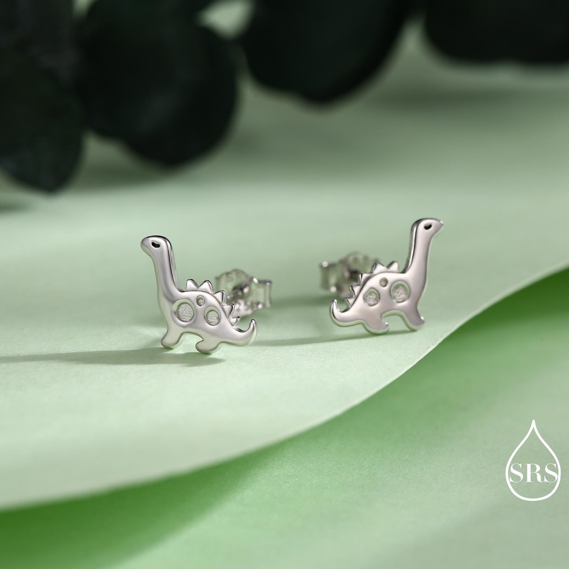 Cute Dinosaur Stud Earrings in Sterling Silver, Brachiosaurus Stud Earrings, Brontosaurus, Edmontosaurus, Diplodocus