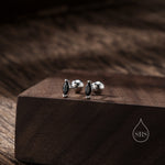 Tiny Black CZ Marquise Screw Back Earrings in Sterling Silver, Silver or Gold, Stacking Earrings, Black CZ Barbell Earrings, Helix Earrings