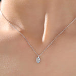 Very Tiny Genuine Swiss Blue Topaz Crystal Oval Pendant Necklace in Sterling Silver, 4x6mm Tiny Oval Blue Topaz Necklace, March Birthstone