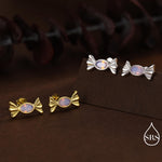 CZ Candy Stud Earrings in Sterling Silver, Silver or Gold Finish, Three CZ Colours, Small Candy Sweet Earrings
