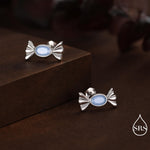 CZ Candy Stud Earrings in Sterling Silver, Silver or Gold Finish, Three CZ Colours, Small Candy Sweet Earrings