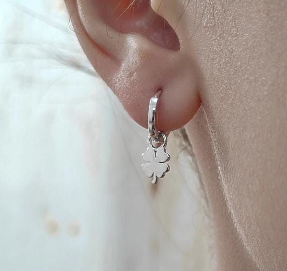 Leaf and Tree Charms for Huggie Hoops in Sterling Silver, Nature-Inspired Botanical Charms for Hoop Earrings, Leaf Hoop Charms