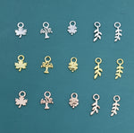 Leaf and Tree Charms for Huggie Hoops in Sterling Silver, Nature-Inspired Botanical Charms for Hoop Earrings, Leaf Hoop Charms