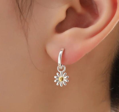 Sterling Silver Variety Flower Charms for Hoop Earrings, Daffodil Charms, Aster Charms, Daisy Charms, Sunflower Charms for Huggie Hoops