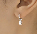 Squirrel and Acorn Nut Charms for Huggie Hoops in Sterling Silver, Nature-Inspired Botanical Charms for Hoops Earrings, Woodland Hoop Charms