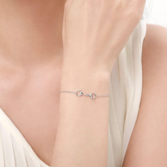 Snaffle Bit Bracelet in Sterling Silver, Silver or Gold, Horse Charm, Horse Gift, Horse Jewellery