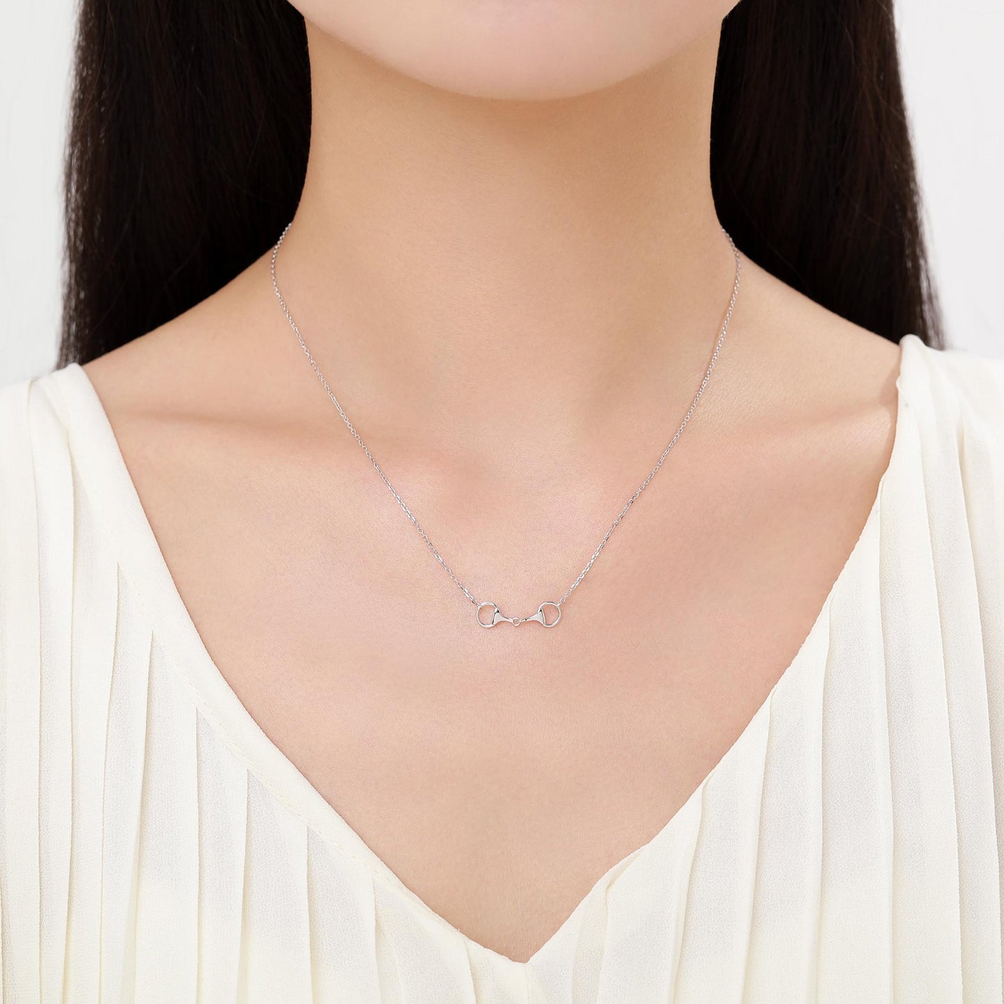 Snaffle Bit Necklace in Sterling Silver, Silver or Gold, Horse Necklace, Horse Charm, Horse Gift, Horse Jewellery