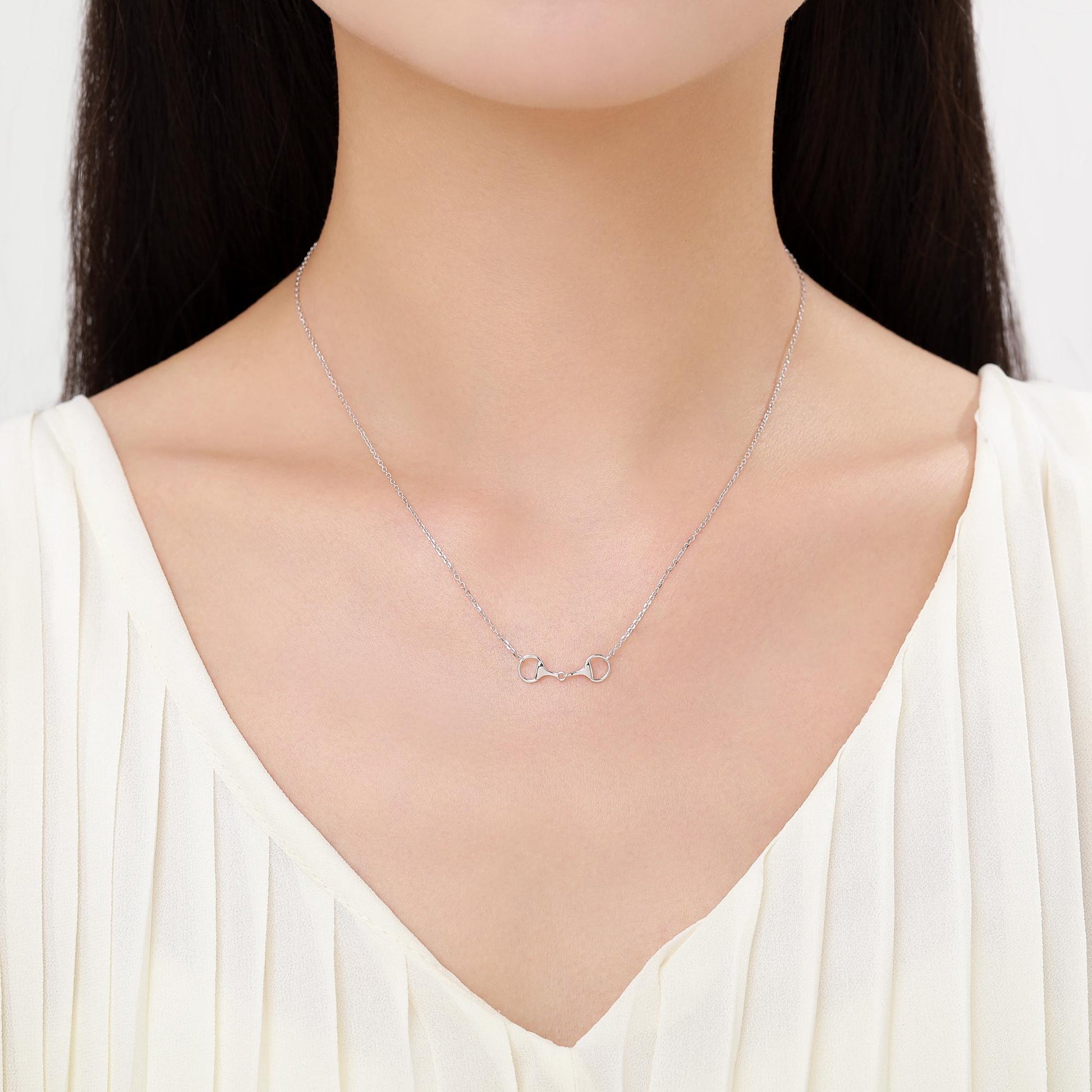 Snaffle Bit Necklace in Sterling Silver, Silver or Gold, Horse Necklace, Horse Charm, Horse Gift, Horse Jewellery