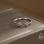 Sterling Silver Three Dot Ring, Adjustable Sized Ring, Three Ball Ring, Trinity Ring, Open Ring, Stacking Rings