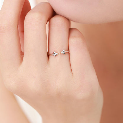 Sterling Silver Three Dot Ring, Adjustable Sized Ring, Three Ball Ring, Trinity Ring, Open Ring, Stacking Rings