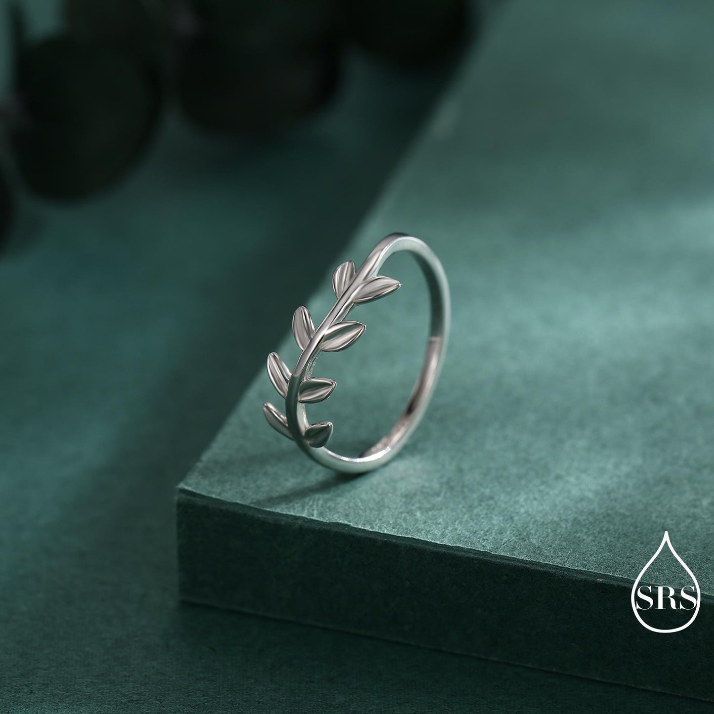 Sterling Silver Olive Leaf Ring, Dainty Leaf Ring, Olive Branch Nature Inspired Jewellery US 5 - 8