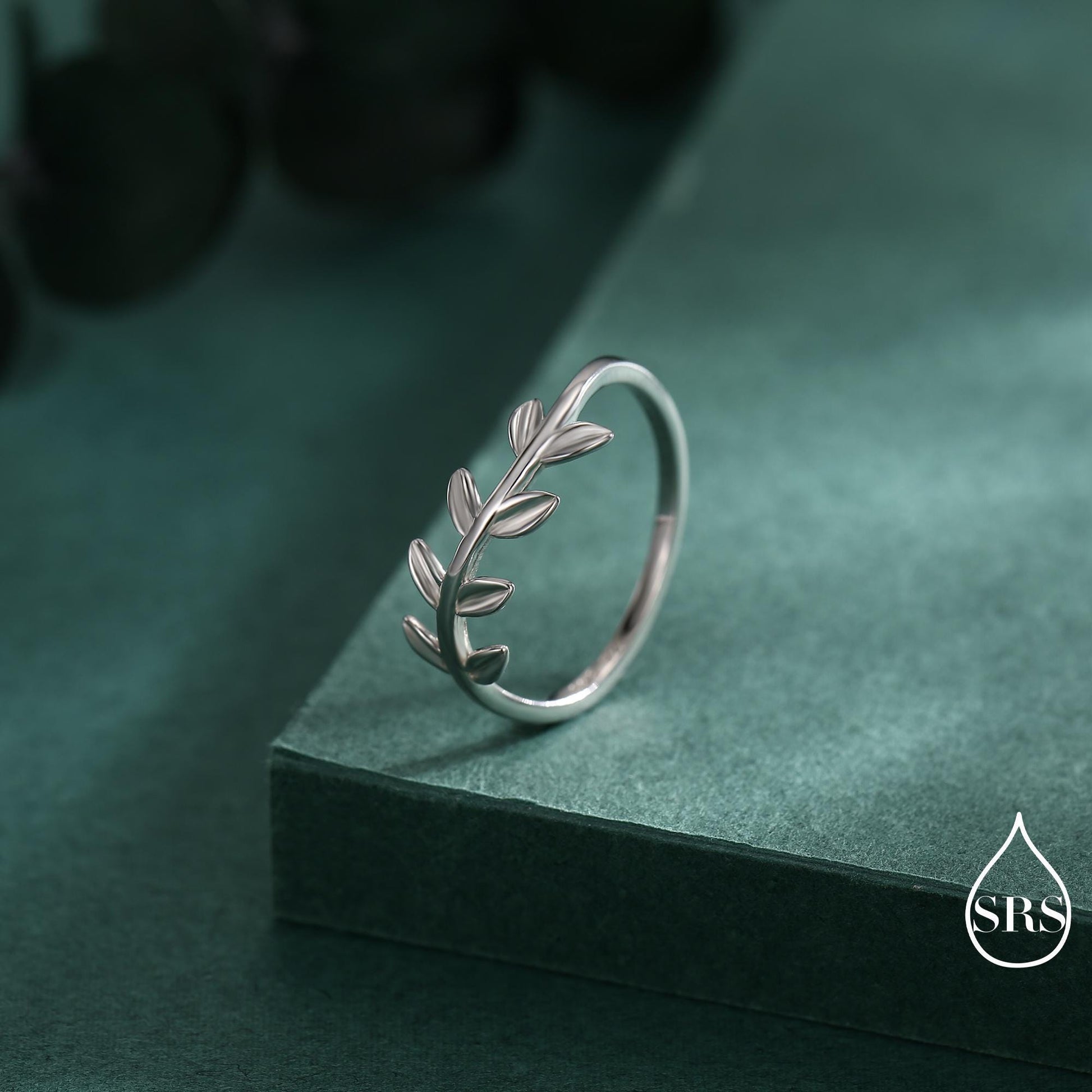 Sterling Silver Olive Leaf Ring, Dainty Leaf Ring, Olive Branch Nature Inspired Jewellery US 5 - 8